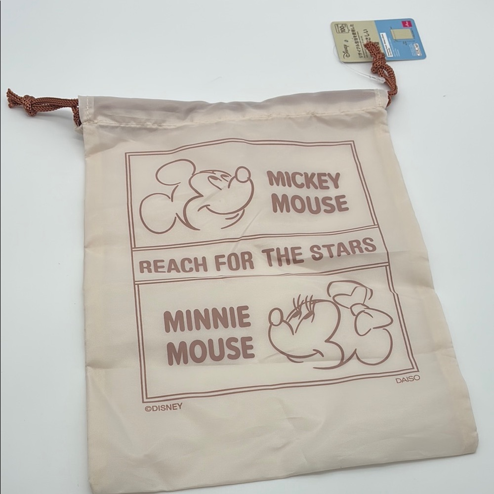 NWT Disney Mickey and Minnie Mouse Drawstring Bag